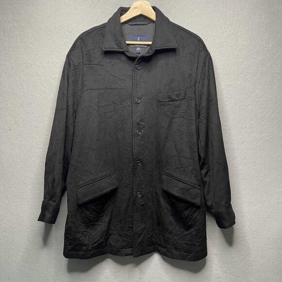 Men’s Faconnable Lightweight Wool Jacket Size Large Classic Black - Picture 1 of 7